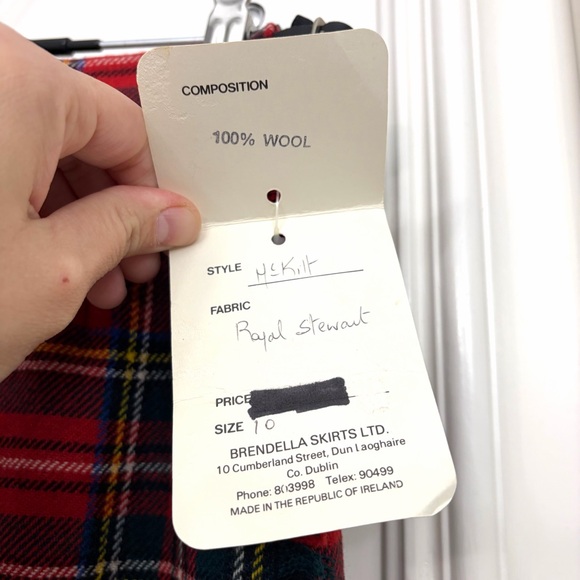 Brendella Wool Tartan Pleated Plaid McKilt Royal Stewart Red Skirt Size 10 NWT - Picture 10 of 14
